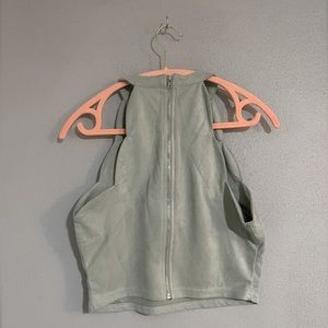 Mint Green Velvet Crop Top
